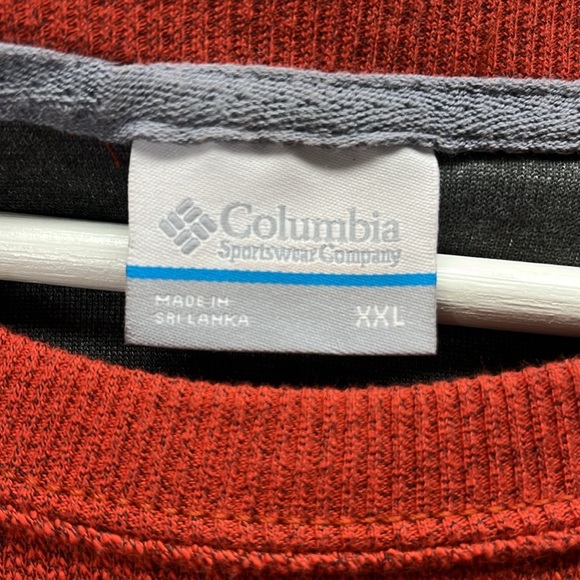COLUMBIA Red Orange Knit Long Sleeve Shirt Sweatshirt Size XXL - Picture 3 of 6